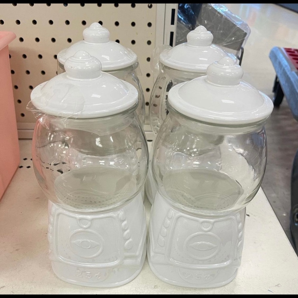 Target white gumball holder, cute & functional!